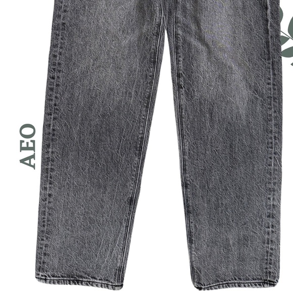 🛍️3/$40 American Eagle High Rise Baggy Jeans in Charcoal Grey – Size 0 - Picture 4 of 6